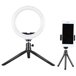 Ring Light, Light Stand with Phone Tripod, Phone Stand, 8 Selfie Ring Light Tripod with LED Lights, Phone Holder Dimming Light Beauty Fill Light Stand for iPhone, Samsung, HTC, All Smartphones