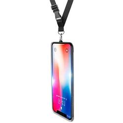 MASHANGMAOYI Cell Phone Lanyard Case, Universal Smartphone Cover with Adjustable Soft Neck Strap Holder - Black