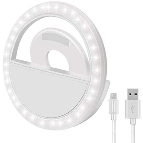 Selfie Fill Ring Light,Selfie Ring Light，Portable Clip-on Selfie Fill Light with 36 LED for Phone&Android&Pads Photography,Camera Video,Live Stream,Makeup,(White)