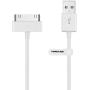 POWERADD Apple Certified iPhone 4 4s 3G 3GS iPad 1 2 3 iPod Touch Nano 30 Pin Charger USB Sync Cable Charging Cord Dock Adapter Data 4 Feet White (1 pcs, White)