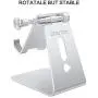 Adjustable Cell Phone Stand, OMOTON Aluminum Desktop Cellphone Stand with Anti-Slip Base and Convenient Charging Port, Fits All Smart Phones, Silver Adjustable Cell Phone Stand, OMOTON Aluminum Desktop Cellphone Stand with Anti-Slip Base and Convenient Charging Port, Fits All Smart Phones, Silver