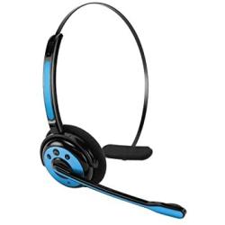 Cellet Pro Trucker Wireless Headset/Cell Phone Headset with Microphone, Office Wireless Headset, On Ear Car Wireless Headphones for Cell Phone, Skype, Truck Driver, Call Center. (Blue)