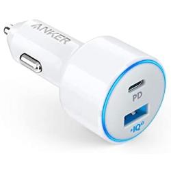 USB C Car Charger, Anker 49.5W PowerDrive Speed+ 2 Car Adapter with One 30W PD Port for MacBook Pro/Air 2018, iPad Pro, iPhone XS/Max/XR/X/8, S10/S9, and One 19.5W Fast Charge Port for S8 and More