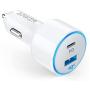USB C Car Charger, Anker 49.5W PowerDrive Speed+ 2 Car Adapter with One 30W PD Port for MacBook Pro/Air 2018, iPad Pro, iPhone XS/Max/XR/X/8, S10/S9, and One 19.5W Fast Charge Port for S8 and More