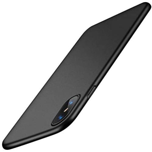 TORRAS Slim Fit iPhone Xs Case/iPhone X Case, Hard Plastic PC Super Thin Mobile Phone Cover Case with Matte Finish Coating Grip Compatible with iPhone X/iPhone Xs 5.8 inch, Black