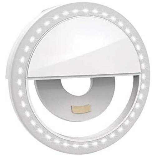 Ring Light - The Perfect Selfie Light - Lighting for Video Conference Calls - Selfie Ring Light for Phones and laptops or Tablets - Clip on Ring Light - Rechargeable Selfie Light - ARO de luz