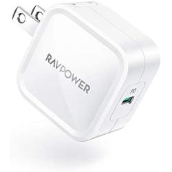 USB C Wall Charger, RAVPower 30W PD 3.0 GaN Tech Type C Fast Charging Power Delivery Foldable Adapter, Compatible with iPhone 11 Pro Max XR XS X SE 2, MacBook Air iPad Pro, Galaxy, Nintendo and More