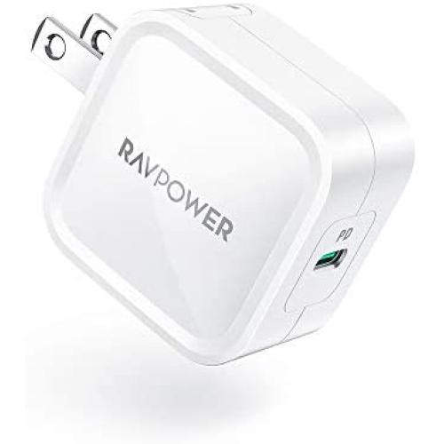 USB C Wall Charger, RAVPower 30W PD 3.0 GaN Tech Type C Fast Charging Power Delivery Foldable Adapter, Compatible with iPhone 11 Pro Max XR XS X SE 2, MacBook Air iPad Pro, Galaxy, Nintendo and More