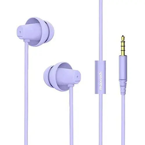 MAXROCK (TM) Total Soft Silicon Headphones with Mic Sleep Travel Choice for Cellphones Tablets and 3.5mm Jack ( Violet) MAXROCK (TM) Total Soft Silicon Headphones with Mic Sleep Travel Choice for Cellphones Tablets and 3.5mm Jack ( Violet)