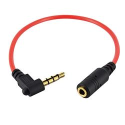 3.5mm TRS to TRRS Adapter, TRS Female to TRRS Male Microphone Adapter Cable Right Angle 1/8 Mic Cord for iPhone, Android, Smartphones, Tablets