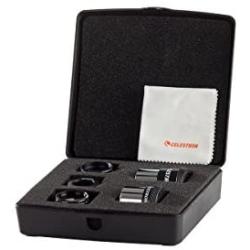 Celestron - PowerSeeker Telescope Accessory Kit - Includes 2x 1.25" Kellner Eyepieces, 3 Colored Telescope Filters, and Cleaning Cloth - Telescope Eyepiece Kit for Beginners