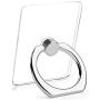 Transparent Cell Phone Ring Holder, 360 Degree Rotation, Finger Grip Stand Holder iPhone and ipad Tablet Ring Holder (2 Black + 2 Silver)