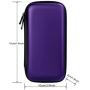 iMangoo Shockproof Carrying Case Hard Protective EVA Case Impact Resistant Travel 12000mAh Bank Pouch Bag USB Cable Organizer Earbuds Sleeve Pocket Accessory Smooth Coating Zipper Wallet Purple