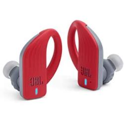 JBL ENDURANCE PEAK - True Wireless Earbuds, bluetooth sport headphones with microphone, Waterproof, up to 28 hours battery, charging case and quick charge, works with Android and Apple iOS (red)