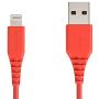 AmazonBasics MFi-Certified Lighting to USB A Cable for Apple iPhone and iPad - 4 Inches (10 Centimeters) - Red