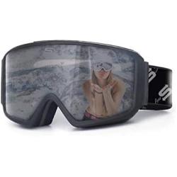 Polarized Ski Goggles OTG fit Over Glasses with Anti Fog Locking Magnetic Lens Comfortable Foam Wide Field of View for Men or Women