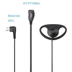 XFOX Walkie Talkie Earpiece Ear Piece 2Pin D Shape Earpiece Headset Push to Talk Mic Apply Two Way Radio Walkie Talkie Devices CP040 CP200 XTNi DTR VL50 M2PE0310 (10 Pack)