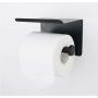 NUZAMAS Self Adhesive Toilet Paper Holder, Top Plate Phone Holder, Stainless Steel Wall Mount Drill Free, Black Toilet Roll Holder, Towel Hanger for Bathroom Kitchen Home