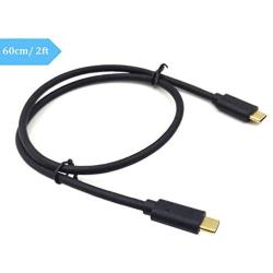 USB 3.1 Type C Male to Male Cable 1.96ft/60cm, Poyiccot Super Speed 10Gbps USB C to USB C Sync & Charging Cable for MacBook (Pro), Nintendo Switch (USB C M/M)