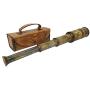 Brass Nautical - Premium Quality Brass Captains Telescope with Glass Optics and High Magnification. A Vintage Replica in Leather Case 16"