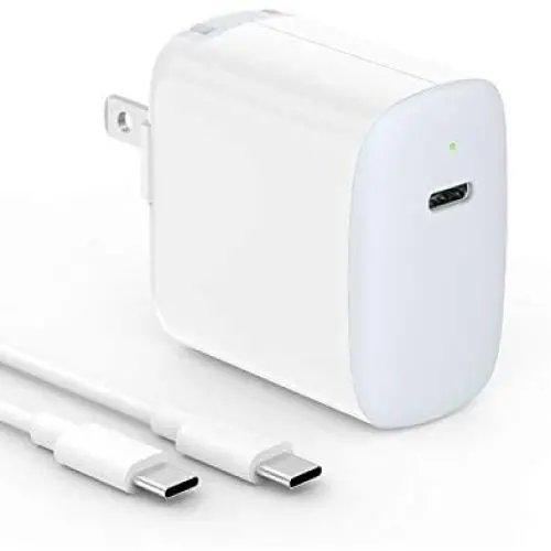 18W USB C Fast Charger for 2020/2018 iPad Pro 12.9 Gen 4/3, iPad Pro 11 Gen 2/1, Google Pixel 4 Pixel 3 Pixel 2 XL Pixel 3A XL 2XL 3XL 4XL, Foldable Plug, LED, with 6.6ft USB C to C Charging Cord 18W USB C Fast Charger for 2020/2018 iPad Pro 12.9 Gen 4/3, iPad Pro 11 Gen 2/1, Google Pixel 4 Pixel 3 Pixel 2 XL Pixel 3A XL 2XL 3XL 4XL, Foldable Plug, LED, with 6.6ft USB C to C Charging Cord
