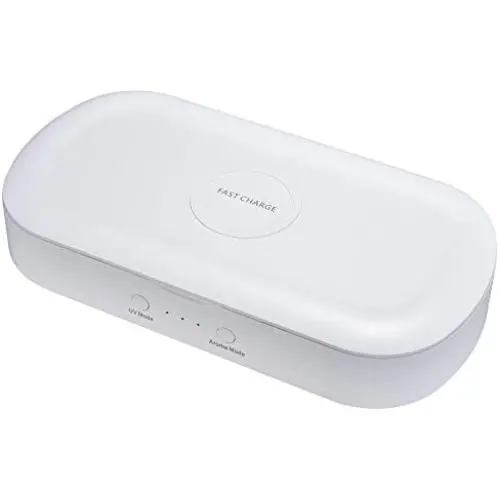 UV Cell Phone Sanitizer, Xoomz Smart Phone Cleaner Wireless Charger Aromatherapy Function Disinfector for All Phones Jewelry Watches - White UV Cell Phone Sanitizer, Xoomz Smart Phone Cleaner Wireless Charger Aromatherapy Function Disinfector for All Phones Jewelry Watches - White
