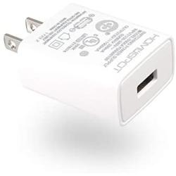 UL Certified USB Wall Charger by Homespot 5V1A Plug in-Door Power AC Adapter for Travel Office Home Use - 2 Pack White