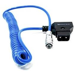 KONDOR BLUE 20" Coiled D-Tap to BMPCC 6K/4K Weipu Power Cable for Blackmagic Pocket Cinema Camera 4K Gold Mount V Mount Battery P TAP