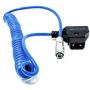 KONDOR BLUE 20" Coiled D-Tap to BMPCC 6K/4K Weipu Power Cable for Blackmagic Pocket Cinema Camera 4K Gold Mount V Mount Battery P TAP
