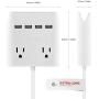 Multi Plug Outlet Extender & Splitter: iHome PowerReach 6ft Extension Cord with 2 Outlets & 4 USB Ports for Multiple Smartphone Charging - Desktop/Magnetic Wall Mounting Charger