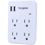 Surgetek Cell Phone Wall Mount Charger Power Strips Outlets Surge Protector 4-Outlet Dual USB for iPhone 6 7 8 Plus iPhone X Samsung S7 S8 Plus(4 outlets with 2 USB)