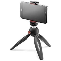 Manfrotto PIXI Mini Tripod Kit with Universal Smartphone Clamp, Black (MKPIXICLAMP-BK)