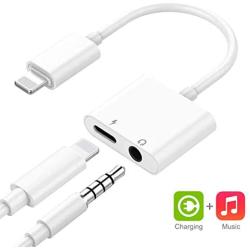 Headphone Jack Adapter Dongle for iPhone Xs/Xs Max/XR/ 8/8 Plus/X (10) /11/11 pro/7/7 Plus Adapter to 3.5mm Splitter Converter Compatible Charger and Listen to Music Aux Adapter Audio + Charge Adaptor