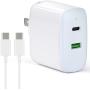 USB C Fast Charger, 30W 2 Port Charger with 18W USB-C Power Adapter for 2020/2018 iPad Pro 12.9 11, Pixel 2 3 4 XL 2XL 3XL 4XL Galaxy S9 S8, Foldable PD 3.0 Wall Charger with 6.6ft USB C to C Cable