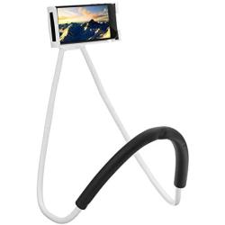 Lazy Neck Phone Holder for Bed Desk Bike Car,Around The Neck Cell Phone Mount for iPhone X/8/7Plus/6/Samsung Galaxy S8 Plus/S7/S5 (White)