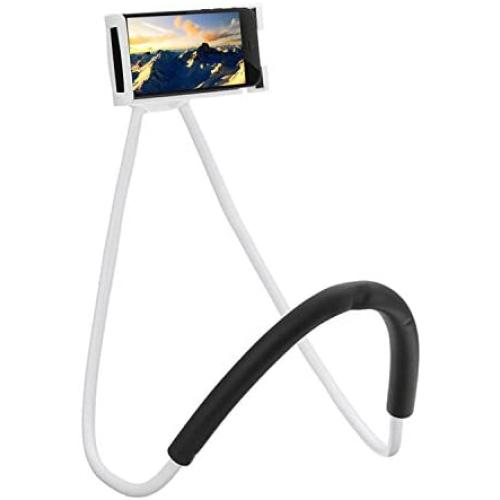 Lazy Neck Phone Holder for Bed Desk Bike Car,Around The Neck Cell Phone Mount for iPhone X/8/7Plus/6/Samsung Galaxy S8 Plus/S7/S5 (White)