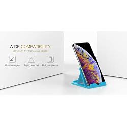 MoKo Phone/Tablet Stand, Foldable Desktop Holder Fit with iPhone 11 Pro Max/11 Pro/11, iPhone Xs/Xs Max/Xr/X, iPhone SE 2020, iPad Pro 11 2020/10.2/Air 3/Mini 5, Galaxy S20 6.2", Blue