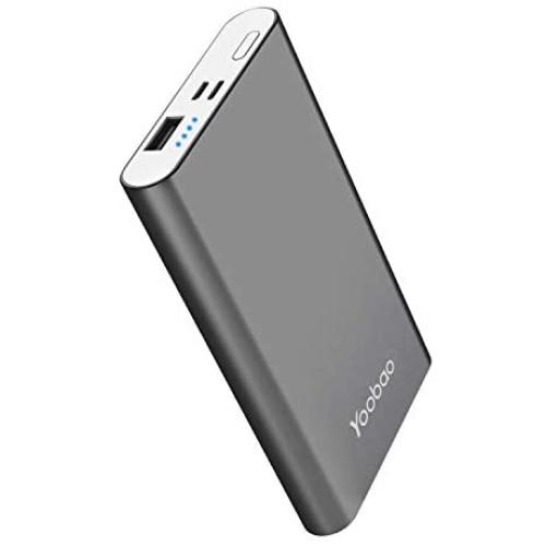 Portable Charger Yoobao Power Bank Apple & Micro Input 8000mAh Compact Powerbank External Cellphone Battery Backup Pack Compatible iPhone X 8 7 6 Plus Android Smartphone Samsung Galaxy etc- Gray