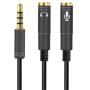 NIUTA 3.5mm Combo Audio Adapter Cable for PS4,Xbox One S,Tablet,Mobile Phone,PC Gaming Headsets and New Version Laptop-Upgrade-Black, NIU-1