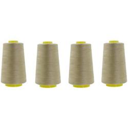 Mandala Crafts All Purpose Sewing Thread from Polyester for Serger, Overlock, Quilting, Sewing Machine (Beige)