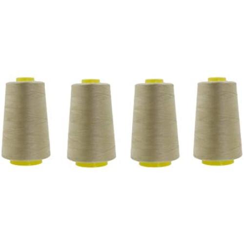 Mandala Crafts All Purpose Sewing Thread from Polyester for Serger, Overlock, Quilting, Sewing Machine (Beige)