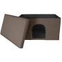 Furhaven Pet Dog Bed - Collapsible Popup Multipurpose Living Room Ottoman Footstool & Felt Pet House Cave Cubby for Cats & Small Dogs - Available in Multiple Colors & Styles