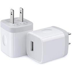 One Port Wall Charger,2 Pack Ehoho 1A Single Port USB Charging Block Cube Compatible for iPhone XR XS Max 8/7/6S Plus SE/5S/5C, Samsung S10 S10 Plus S10e S9 S8, LG, HTC, Sony, Motorola, Android Smart