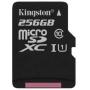 Kingston 256GB SDXC Micro Canvas Select Memory Card and Adapter Works with Samsung Galaxy A10, A20, A70 Cell Phone (SDCS/256GB) Bundle with 1 Everything But Stromboli MicroSD and SD Card Reader