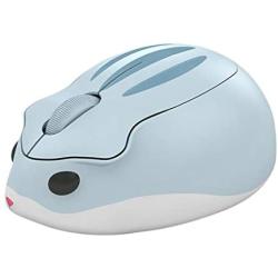 2.4GHz Wireless Mouse Cute Hamster Shape Less Noice Portable Mobile Optical 1200DPI USB Mice Cordless Mouse for PC Laptop Computer Notebook MacBook Kids Girl Gift (Blue)