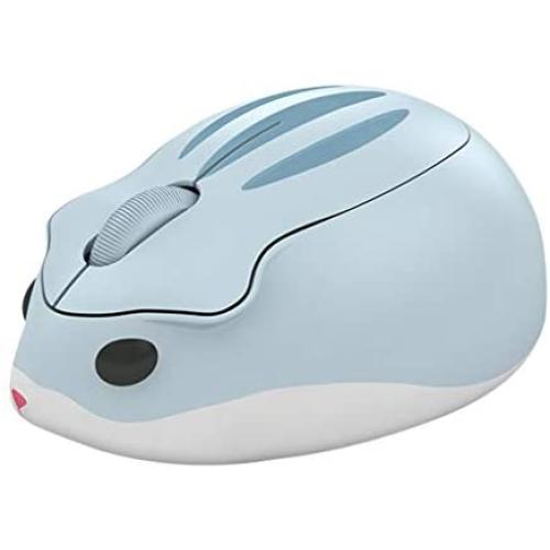 2.4GHz Wireless Mouse Cute Hamster Shape Less Noice Portable Mobile Optical 1200DPI USB Mice Cordless Mouse for PC Laptop Computer Notebook MacBook Kids Girl Gift (Blue)