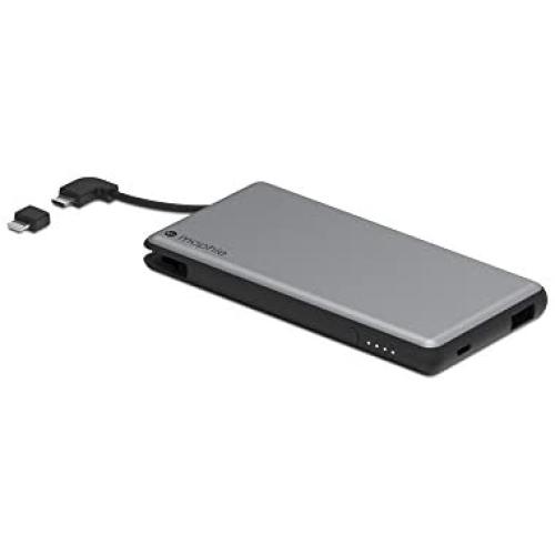 Mophie Powerstation Plus External Battery with Built in Cables for Smartphones and Tablets (6,000mAh) - Space Grey
