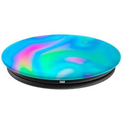 Teal Purple Blue Abstract Psychedelic Waves Gift Girls Women PopSockets Grip and Stand for Phones and Tablets