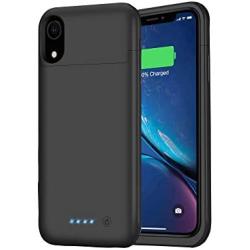 Battery Case for iPhone XR, Feob Upgraded 5500mAh Portable Charging Case Extended Battery Pack for iPhone XR Charger Case (6.1 inch)- Black