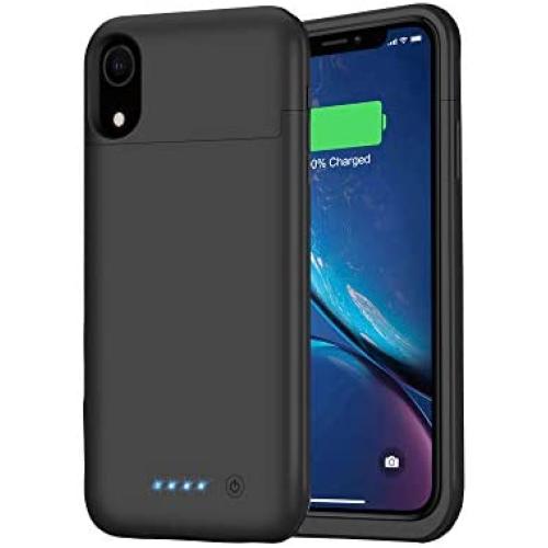 Battery Case for iPhone XR, Feob Upgraded 5500mAh Portable Charging Case Extended Battery Pack for iPhone XR Charger Case (6.1 inch)- Black